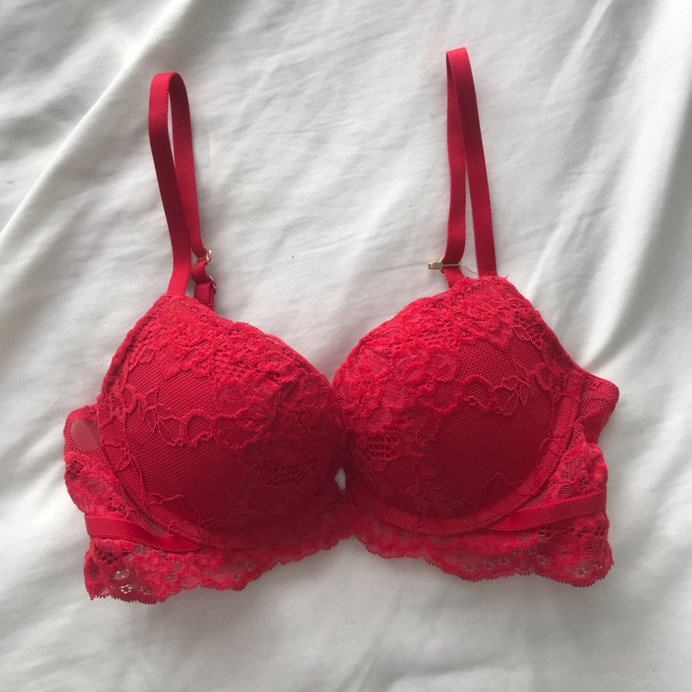 La Senza Red Lace Push Up Bra 32B